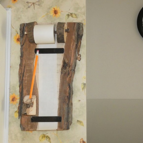 Rustic Reclaimed Wood Memo Pad, Paper Roll Memo Board, Message Center - Picture 3 of 5